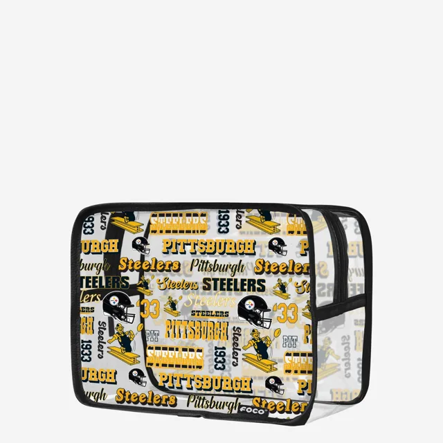 Pittsburgh Steelers Répéter Trousse à maquillage transparente à imprimé rétro