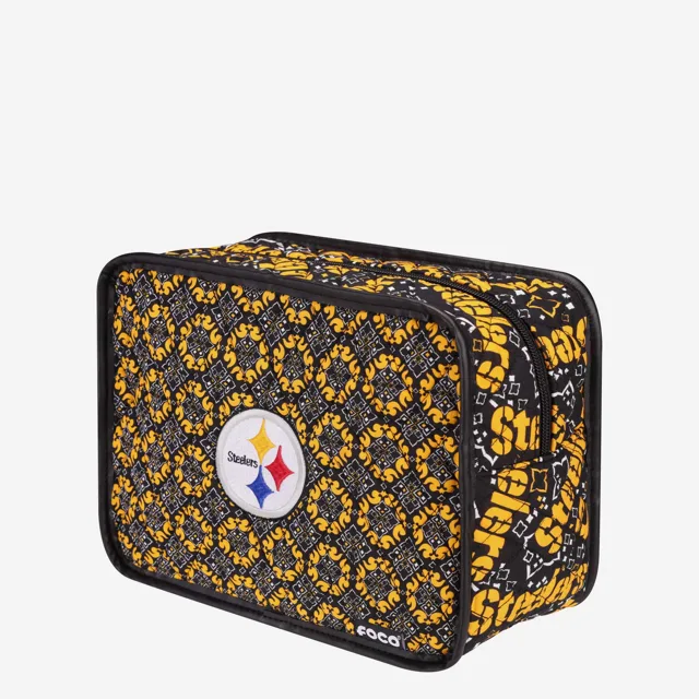 Trousse à maquillage imprimée matelassée Pittsburgh Steelers