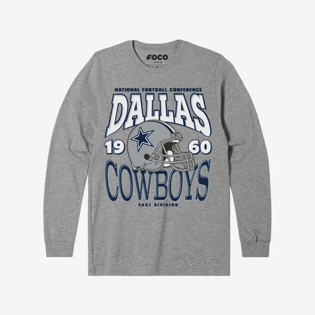 Dallas Cowboys T-shirt à manches longues avec casque d'équipe classique