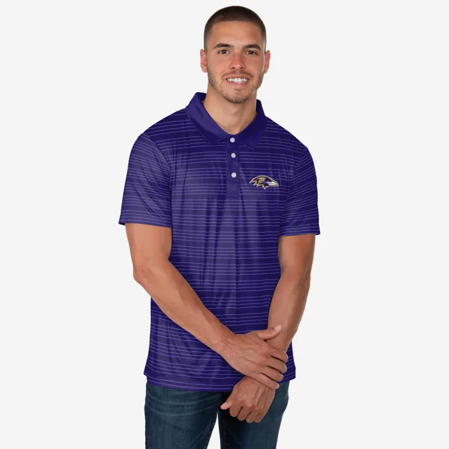 Polo rayé en polyester Baltimore Ravens