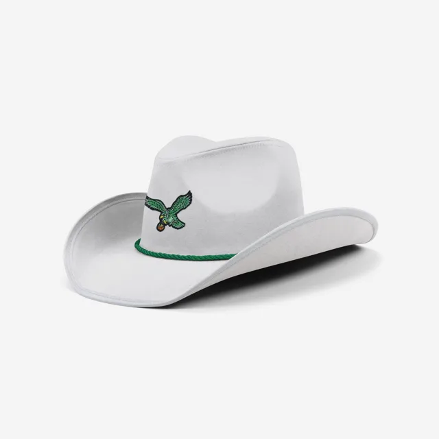 Philadelphia Eagles Chapeau de cowboy rétro avec logo en strass blanc