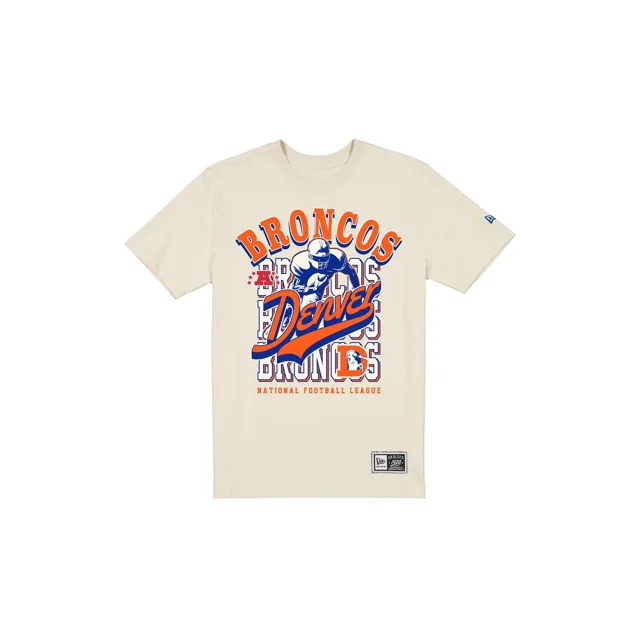 Denver Broncos Casque de retour T-shirt blanc chromé