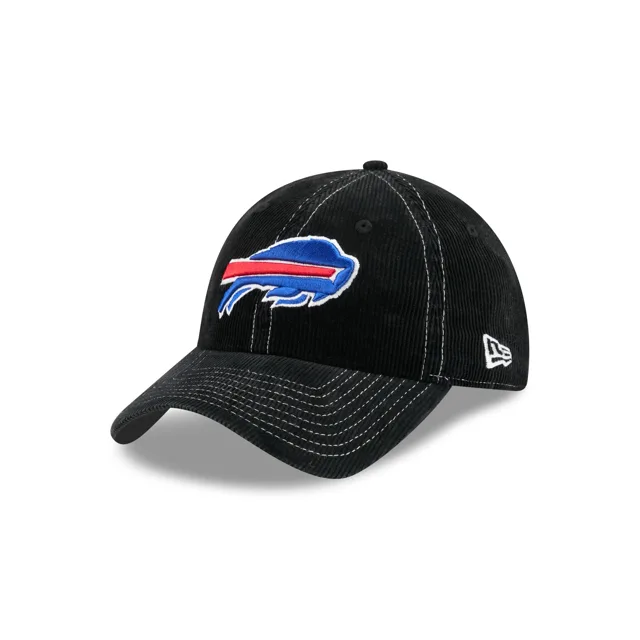 Buffalo Bills Chapeau réglable classique décontracté en velours côtelé noir délavé