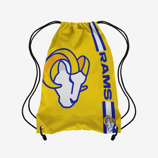 Los Angeles Rams Sac à dos à cordon de serrage avec grand logo de couleur alternative jaune