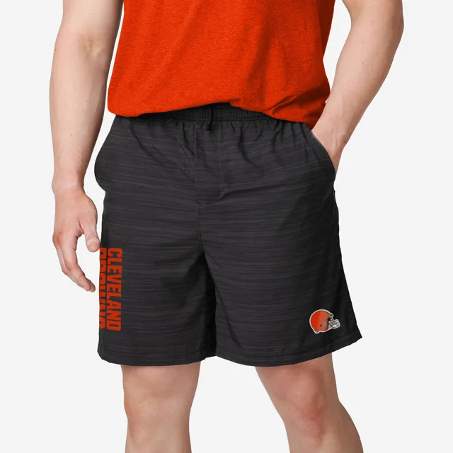 Cleveland Browns Short doublé tissé noir chiné