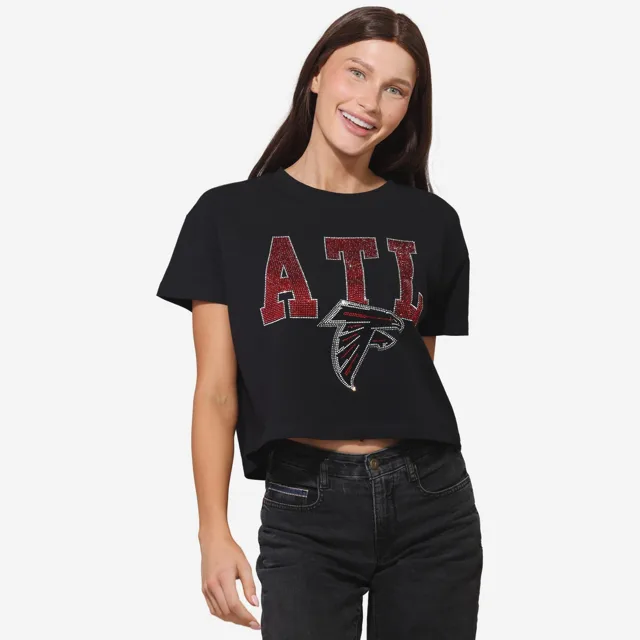 Atlanta Falcons Haut court avec logo strass pour femme