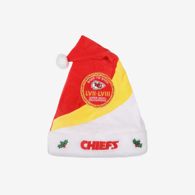 Kansas City Chiefs Bonnet de Père Noël Champions du Super Bowl LVIII
