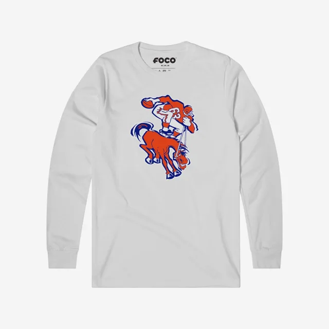 Denver Broncos 1962 T-shirt à manches longues avec logo rétro