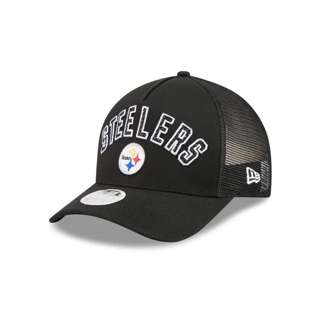Pittsburgh Steelers Casquette de camionneur à cadre en A 9FORTY M-Crown pour femmes avec mot-symbole à sequins