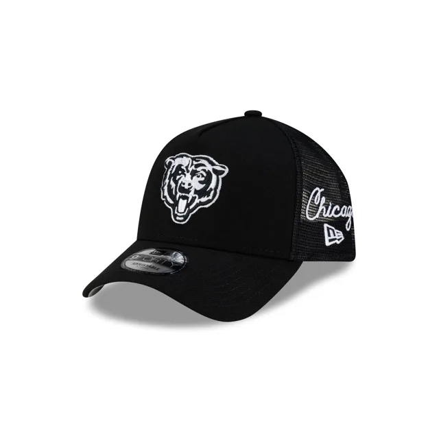 Chicago Bears Side Script Casquette de camionneur noire 9FORTY A-Frame