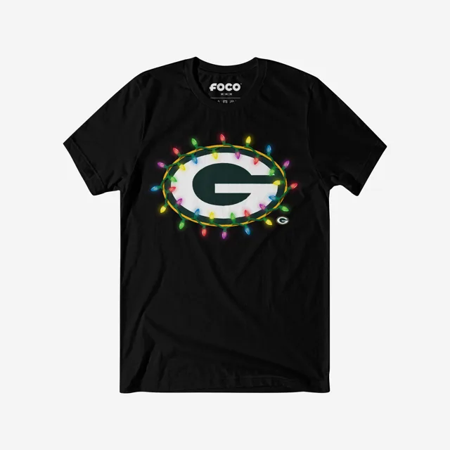 Green Bay Packers T-shirt avec logo principal Holiday Lights
