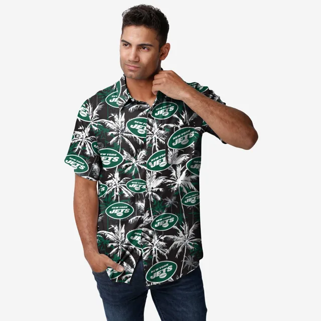 New York Jets Chemise boutonnée à fleurs noire