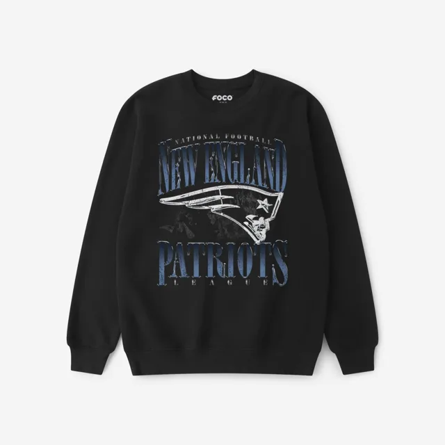 New England Patriots Sweat-shirt à col rond chromé Stack