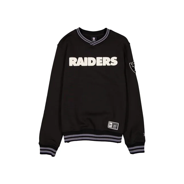 Las Vegas Raiders Throwback Boucle Noir Crewneck