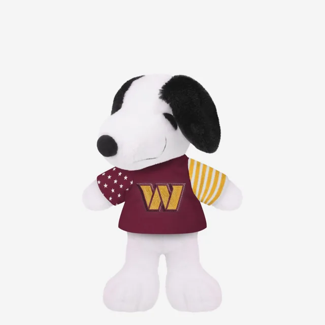 Washington Commanders Drapeau des États-Unis Snoopy Peanuts Team Jersey Peluche