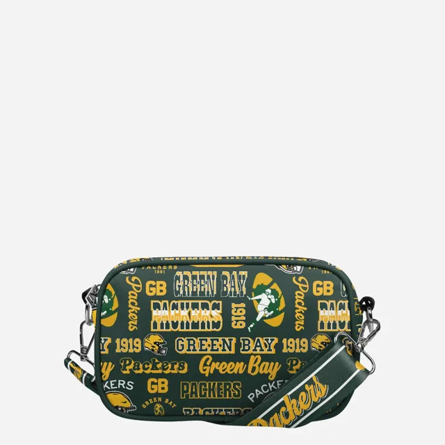 Green Bay Packers Répéter Sac à bandoulière en nylon imprimé rétro