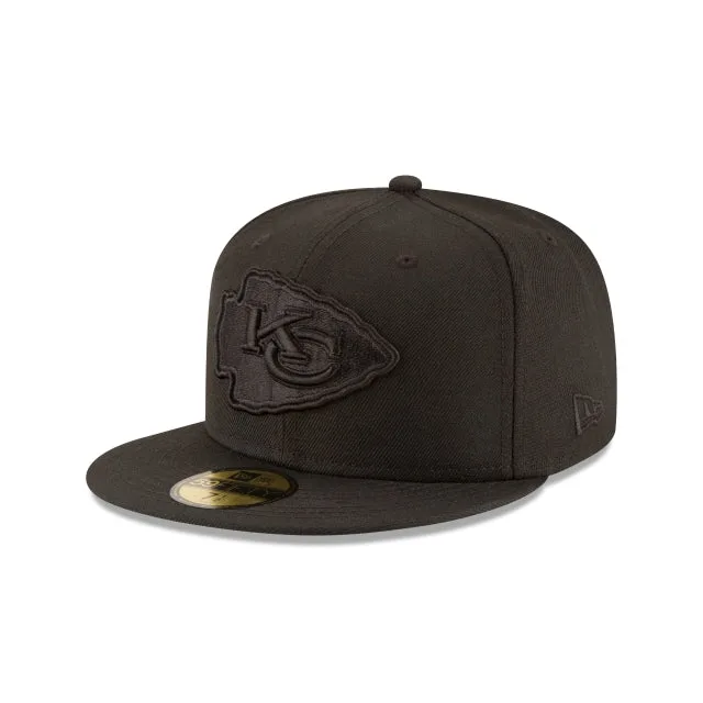 Kansas City Chiefs Noir sur Noir 59FIFTY Chapeau ajusté