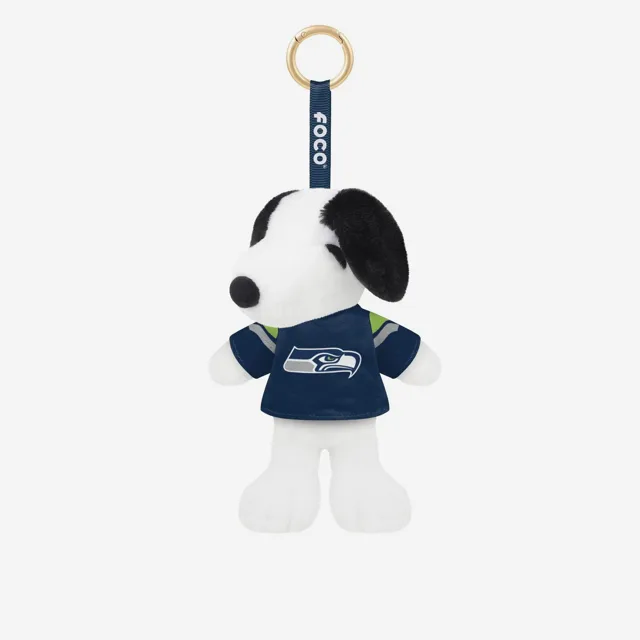 Seattle Seahawks Porte-clés en peluche Snoopy Peanuts avec breloque pour sac