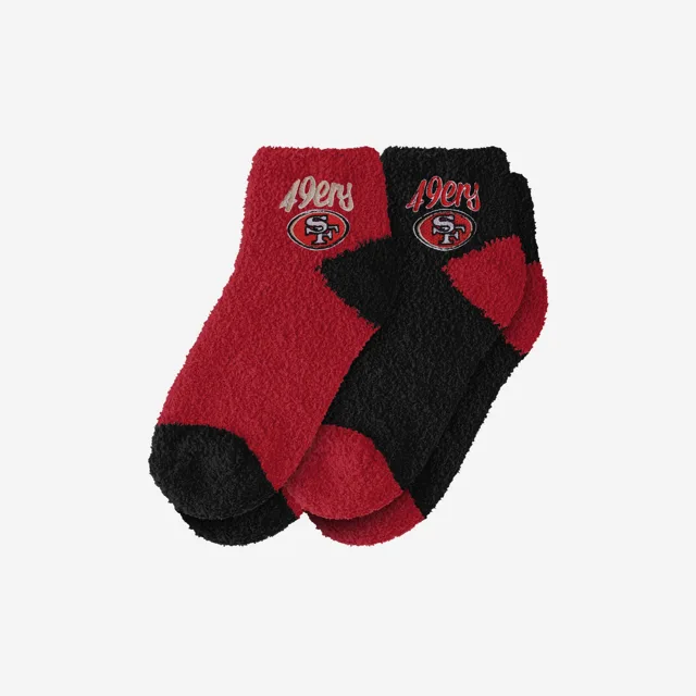 San Francisco 49ers Lot de 2 socquettes floues avec logo script pour femme
