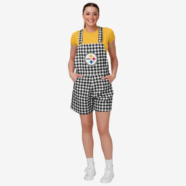 Pittsburgh Steelers Salopette à bretelles à carreaux vichy pour femme