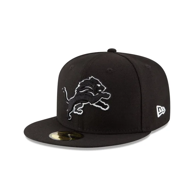 Detroit Lions Chapeau ajusté 59FIFTY noir et blanc