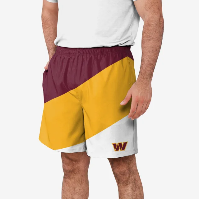 Washington Commanders Short d'entraînement à double doublure en duvet color block