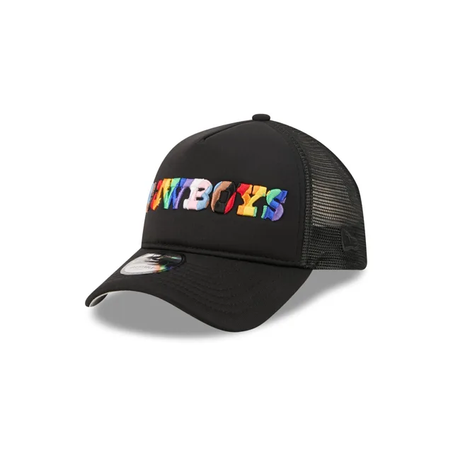 Dallas Cowboys Casquette de camionneur à cadre en A avec mot-symbole arc-en-ciel 9FORTY