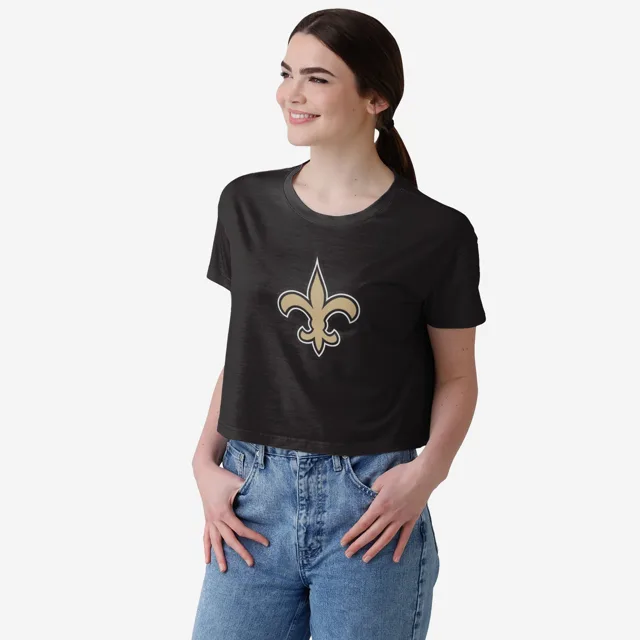 New Orleans Saints Haut court uni avec grand logo pour femme