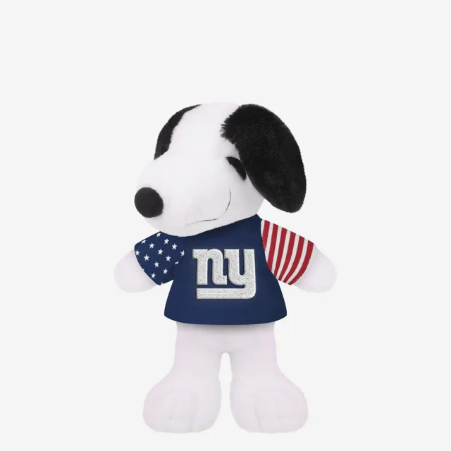 New York Giants Drapeau des États-Unis Snoopy Peanuts Team Jersey Peluche
