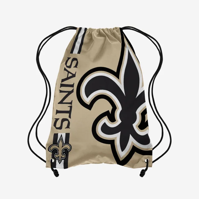 New Orleans Saints Sac à dos à cordon de serrage avec grand logo de couleur alternative dorée