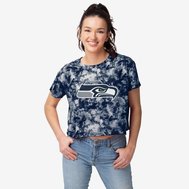 Seattle Seahawks Haut court à grand logo tie-dye pour femme