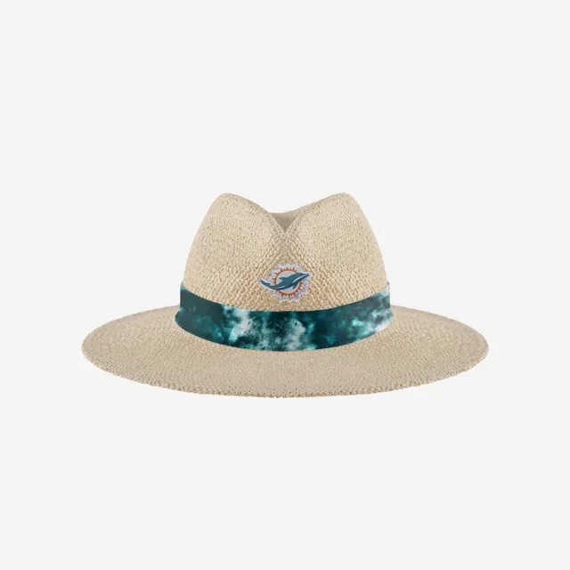 Miami Dolphins Chapeau de Paille avec Ruban Tie-Dye pour Femme