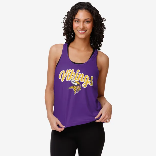 Minnesota Vikings Haut sans manches à rayures Wordmark Team pour femmes