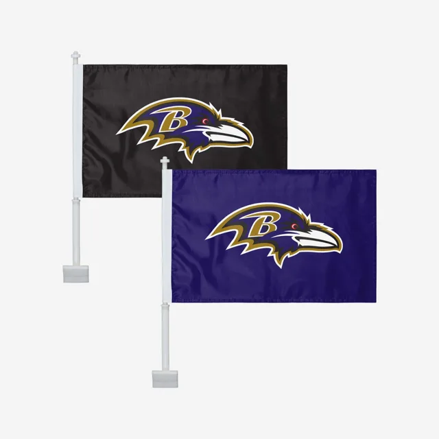 Baltimore Ravens Lot de 2 drapeaux de voiture solides