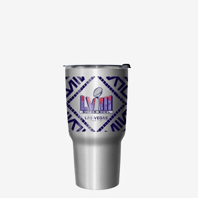 Kansas City Chiefs vs San Francisco 49ers Super Bowl LVIII Argent Gobelet en acier inoxydable de 27 oz