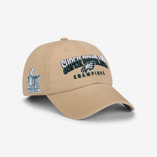 Philadelphia Eagles Super Bowl LIX Champions Casquette décontractée kaki avec logo principal