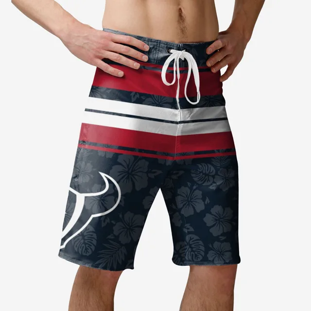 Houston Texans Short de bain à rayures Hibiscus Boardwalk