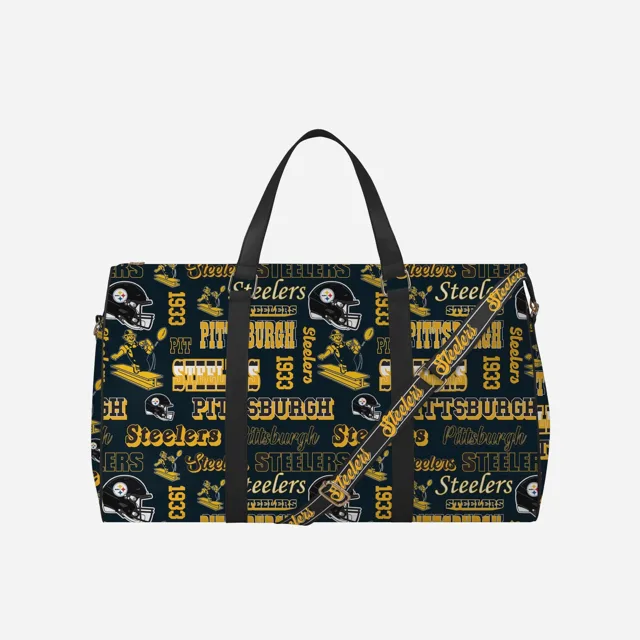Pittsburgh Steelers Répétez le sac de sport de week-end en nylon à imprimé rétro