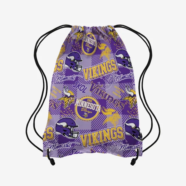 Minnesota Vikings Sac à dos à cordon imprimé à répétition thématique