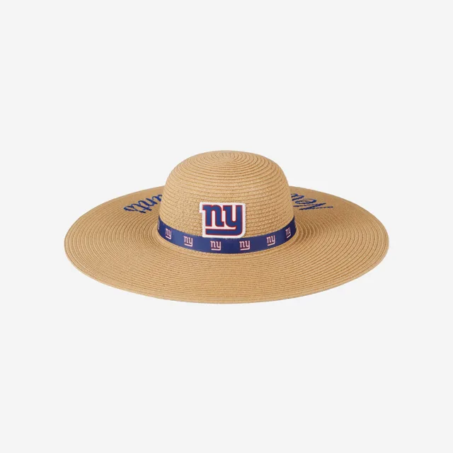 New York Giants Chapeau de paille de plage avec mot-symbole pour femme