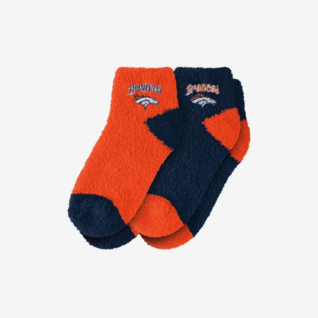 Denver Broncos Lot de 2 socquettes floues avec logo script pour femme