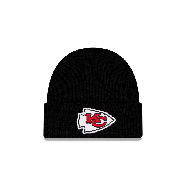Kansas City Chiefs Bonnet en tricot noir à revers