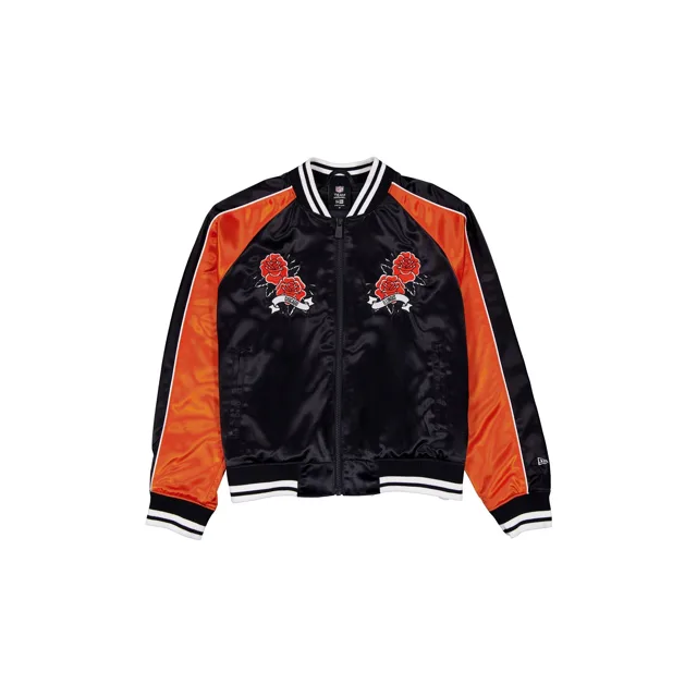 Chicago Bears Veste universitaire en satin fleuri pour femme