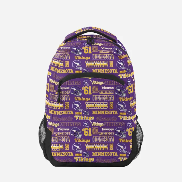 Minnesota Vikings Répétez le sac à dos d'action d'impression rétro