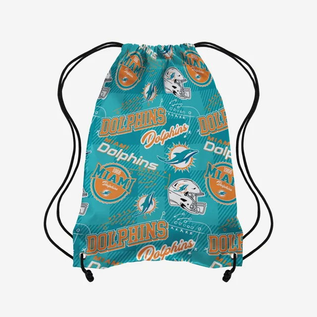 Miami Dolphins Sac à dos à cordon imprimé à répétition thématique