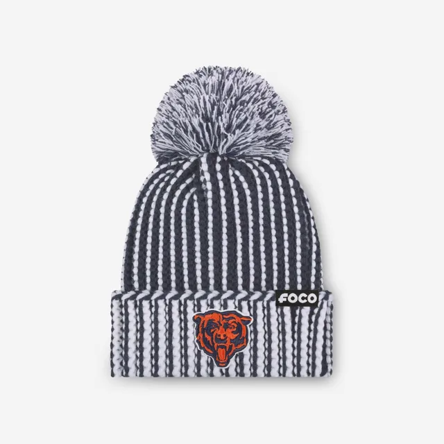 Chicago Bears Bonnet à pompon en tricot vertical avec logo principal