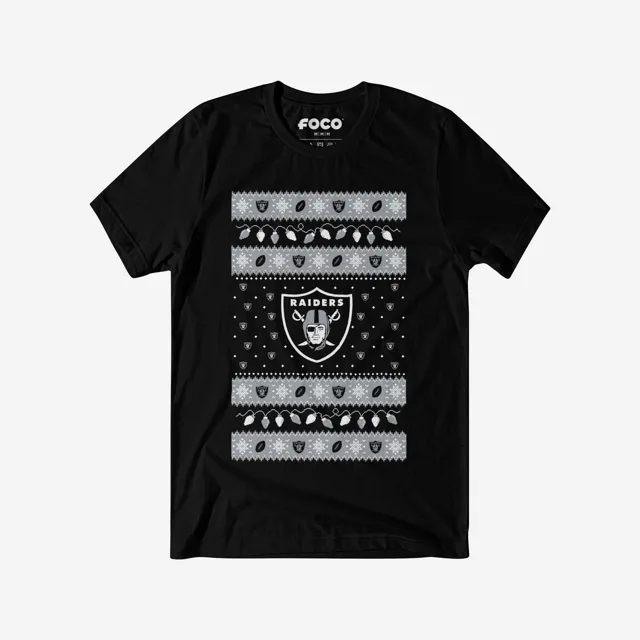 Las Vegas Raiders T-shirt pull lumières de Noël