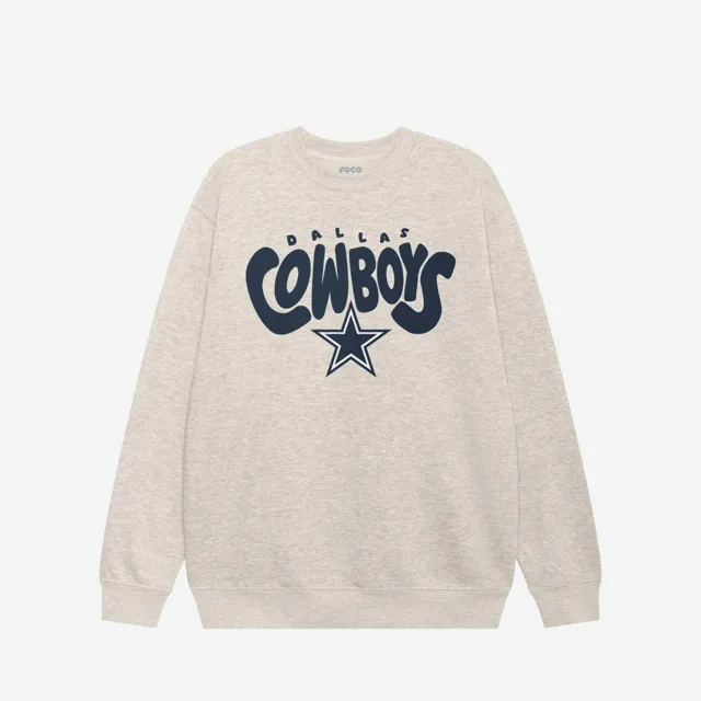 Sweat-shirt à col rond bulle Dallas Cowboys
