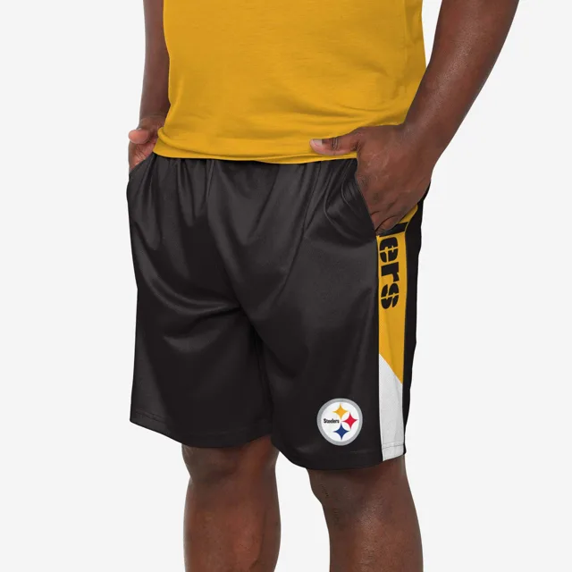 Short d'entraînement à rayures latérales Pittsburgh Steelers