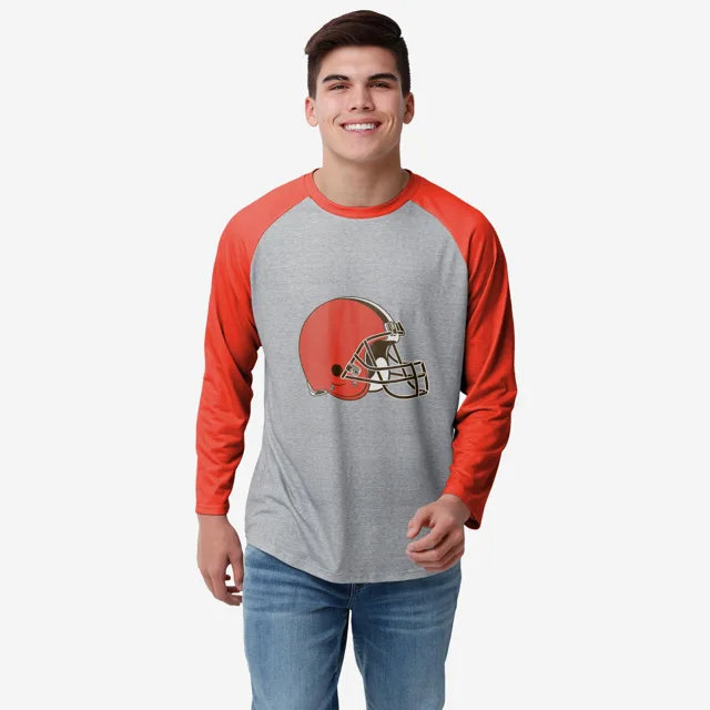 Cleveland Browns T-shirt raglan gris à grand logo